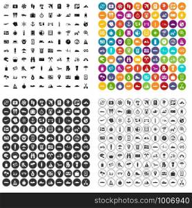 100 travel icons set vector in 4 variant for any web design isolated on white. 100 travel icons set vector variant