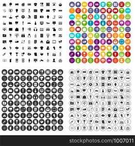 100 TV icons set vector in 4 variant for any web design isolated on white. 100 TV icons set vector variant