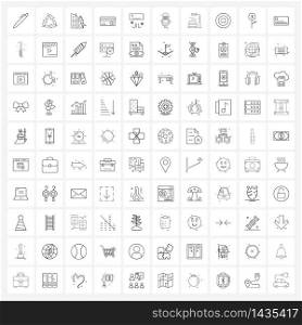 100 Universal Line Icon Pixel Perfect Symbols of finance, currency, arrow, business, gps Vector Illustration