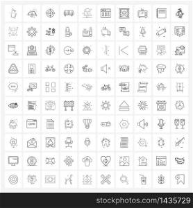 100 Universal Line Icon Pixel Perfect Symbols of ice cream, couch, network, furniture, health Vector Illustration