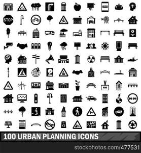 100 urban planning icons set in simple style for any design vector illustration. 100 urban planning icons set, simple style