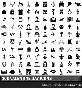 100 valentine day icons set in simple style for any design vector illustration. 100 valentine day icons set, simple style