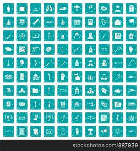 100 violation icons set in grunge style blue color isolated on white background vector illustration. 100 violation icons set grunge blue