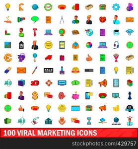 100 viral marketing icons set in cartoon style for any design vector illustration. 100 viral marketing icons set, cartoon style