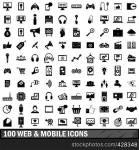 100 web and mobile icons set in simple style for any design vector illustration. 100 web and mobile icons set, simple style