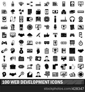100 web development icons set in simple style for any design vector illustration. 100 web development icons set, simple style