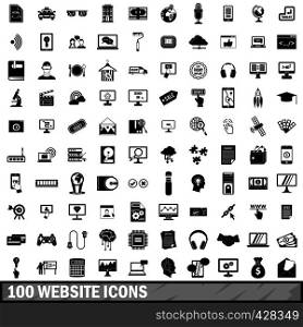 100 website icons set in simple style for any design vector illustration. 100 website icons set, simple style
