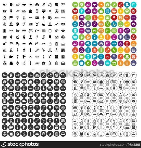 100 work icons set vector in 4 variant for any web design isolated on white. 100 work icons set vector variant