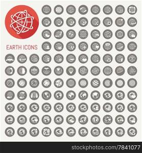 109 Earth icons set , eps10 vector format