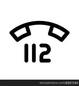 112 - emergency telephone number, icon on isolated background