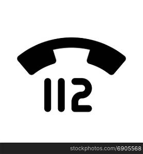 112 - emergency telephone number, icon on isolated background