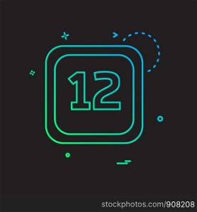 12 Date Calender icon design vector