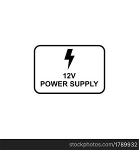 12 volt power supply icon vector illustration design template web