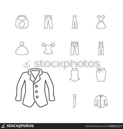 13 apparel icons Royalty Free Vector Image