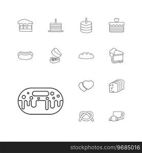 13 bakery icons Royalty Free Vector Image