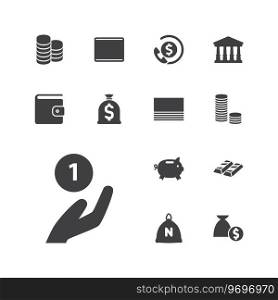 13 bank icons Royalty Free Vector Image