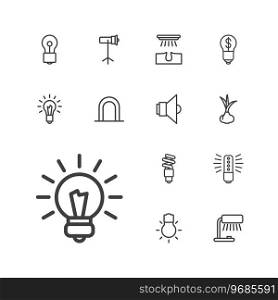 13 bulb icons Royalty Free Vector Image