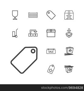 13 cardboard icons Royalty Free Vector Image