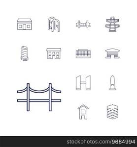 13 city icons Royalty Free Vector Image
