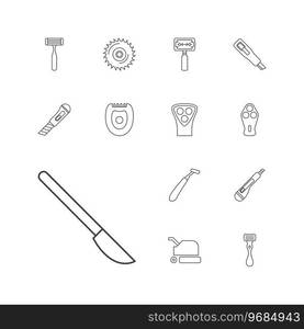 13 cutter icons Royalty Free Vector Image