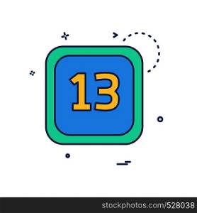 13 Date Calender icon design vector