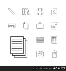 13 document icons Royalty Free Vector Image