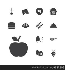 13 food icons Royalty Free Vector Image