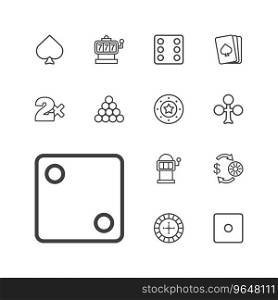 13 gamble icons Royalty Free Vector Image