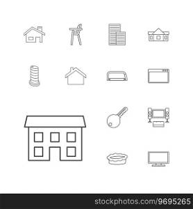 13 home icons Royalty Free Vector Image