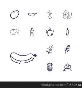 13 ingredient icons Royalty Free Vector Image