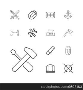 13 iron icons Royalty Free Vector Image