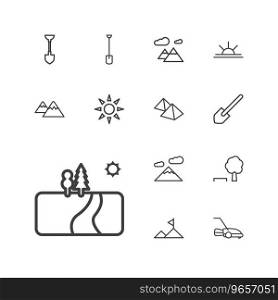 13 landscape icons Royalty Free Vector Image
