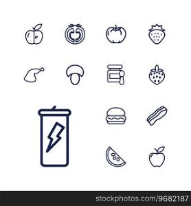 13 nutrition icons Royalty Free Vector Image