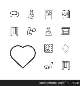 13 playing icons Royalty Free Vector Image