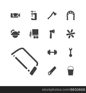 13 steel icons Royalty Free Vector Image
