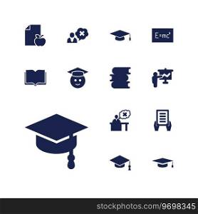 13 university icons Royalty Free Vector Image