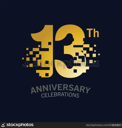 13 Year Anniversary logo template. Design Vector template for celebration