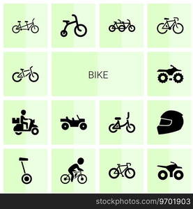 14 bike icons Royalty Free Vector Image