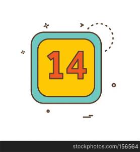 14 Date Calender icon design vector