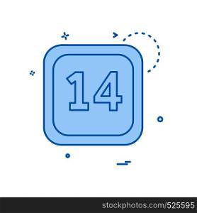 14 Date Calender icon design vector