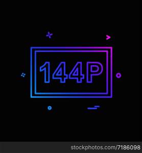 144P video frame icon design vector
