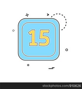15 Date Calender icon design vector