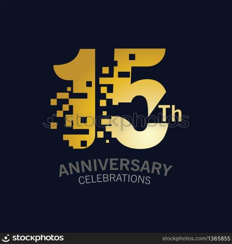 15 Year Anniversary logo template. Design Vector template for celebration