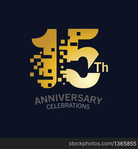 15 Year Anniversary logo template. Design Vector template for celebration