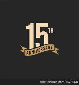 15 Years Anniversary Celebration Icon Vector Logo Design Template