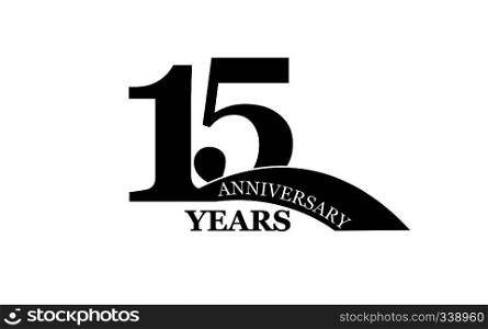 15 years anniversary, flat simple design, logo