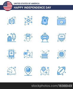 16 Blue Signs for USA Independence Day american  feather  love  adobe  date Editable USA Day Vector Design Elements