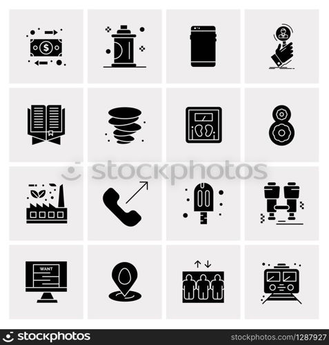 16 Business Universal Icons Vector. Creative Icon Illustration to use in web and Mobile Related project.