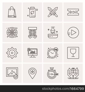 16 Business Universal Icons Vector. Creative Icon Illustration to use in web and Mobile Related project.