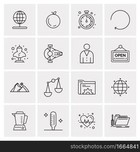 16 Business Universal Icons Vector. Creative Icon Illustration to use in web and Mobile Related project.